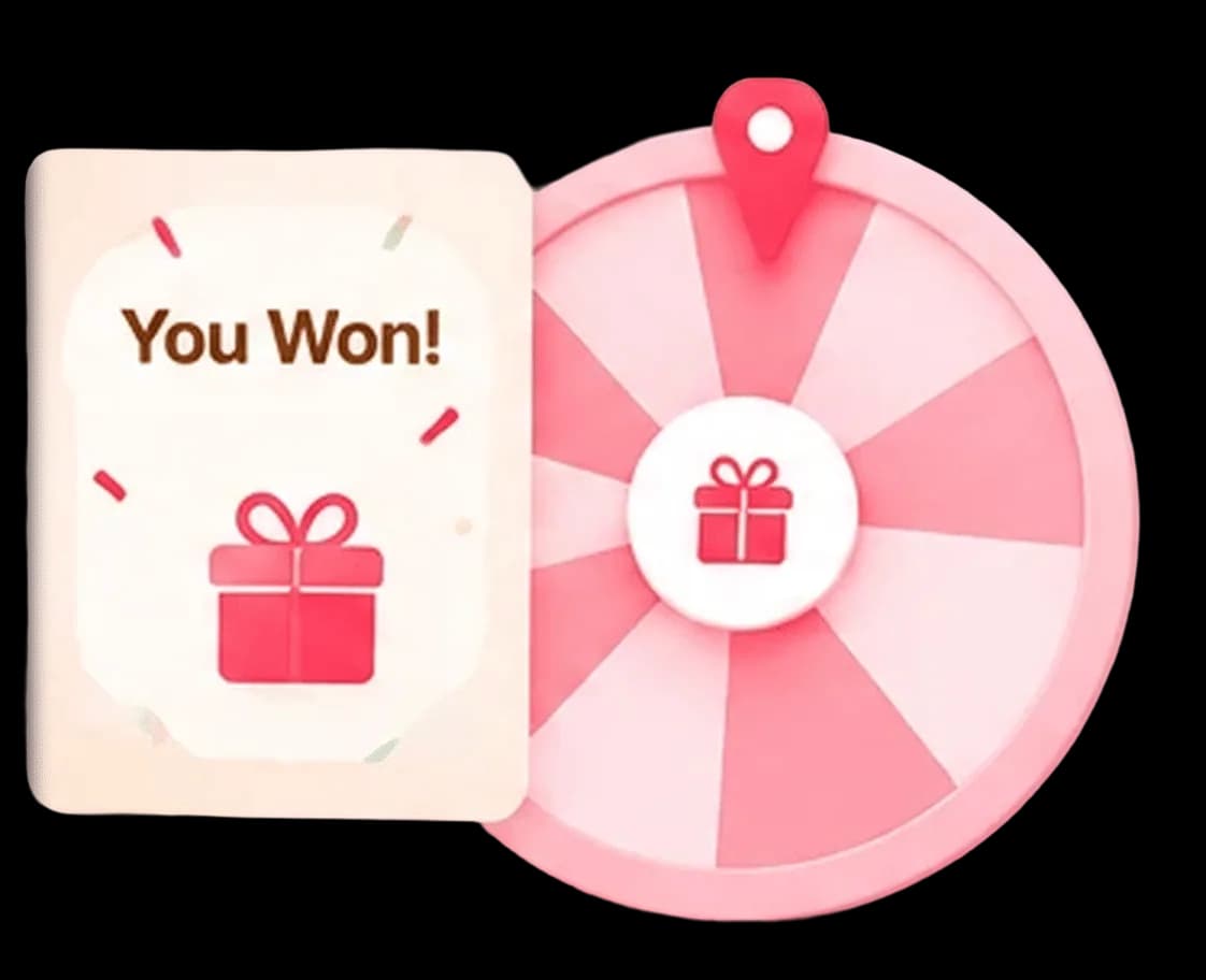 Scratch card and prize wheel